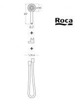 MEDIDAS SET DUCHA con SOPORTE y FLEXO STELLA ROCA